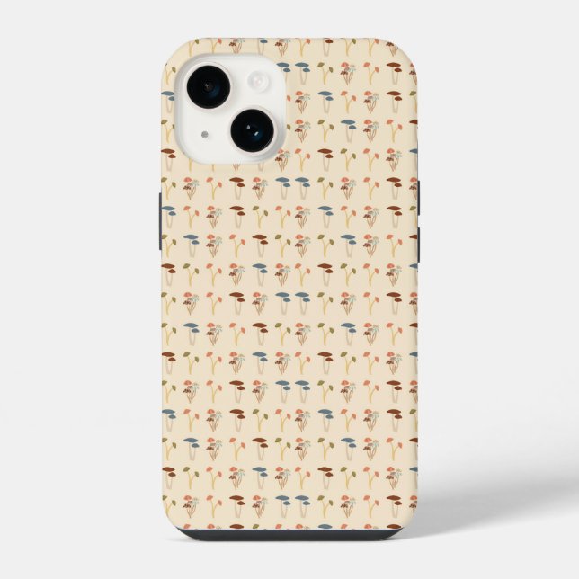 Neutral Mushrooms Pattern iPhone Case (Back)