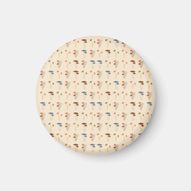 Neutral Mushrooms Pattern Magnet (Front)