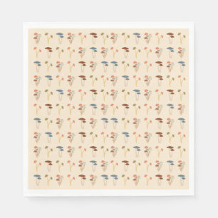 Neutral Mushrooms Pattern Napkin