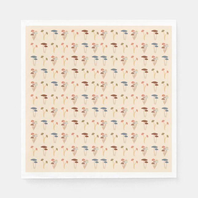 Neutral Mushrooms Pattern Napkin (Front)