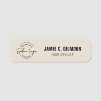 Neutral Name Tag Custom Logo Salon hair stylist