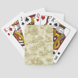Neutral Nursery Teddy Bear Room Beige Pattern (3) Playing Cards