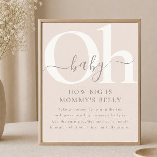 Neutral Oh Baby Shower How Big Is Mummy's Belly Poster