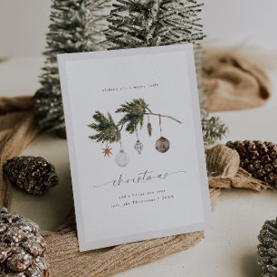 Neutral Ornaments Watercolor Holiday Card