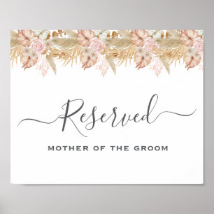 Neutral Palm and Pampas Flower Decor Wedding