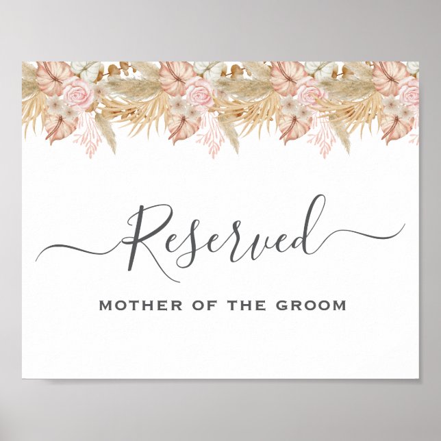 Neutral Palm and Pampas Flower Decor Wedding (Front)