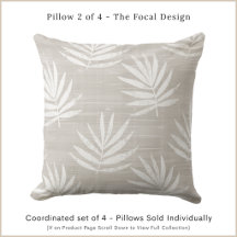 Neutral Palm Leaves Throw Pillow