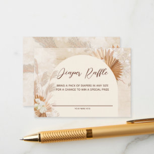 Neutral Pampas Diaper Raffle Enclosure Card