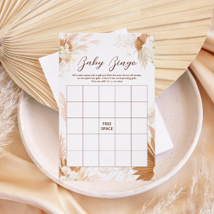 Neutral Pampas Grass BINGO Baby Shower Game Flyer
