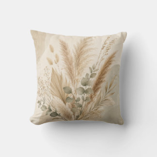 Neutral Pampas Grass Cushion