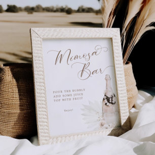 Neutral Pearls and Prosecco Mimosa Bar Sign