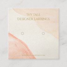 Neutral Personalised Logo Earring Business Cards