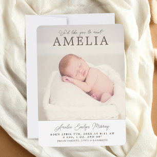 Neutral Photo Collage Baby Announcement