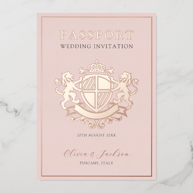 Neutral Pink & Rose Gold Chic Destination Wedding  (Front)