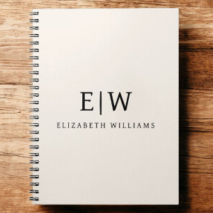 Neutral Professional Simple Monogram Minimalist Notebook