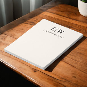 Neutral Professional Simple Monogram Minimalist Notepad