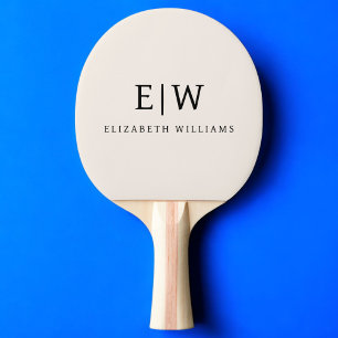 Neutral Professional Simple Monogram Minimalist Ping Pong Paddle