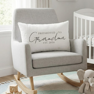 Neutral Promoted To Grandma EST Year Script Lumbar Cushion