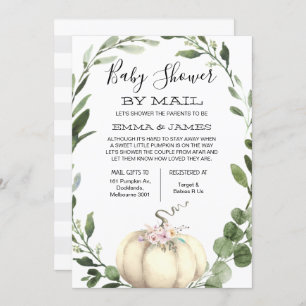 Neutral Pumpkin Baby Shower By Mail  Invitation