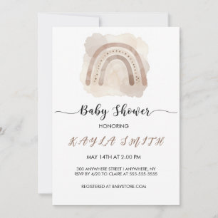 NEUTRAL RAINBOW BABY SHOWER INVITATION