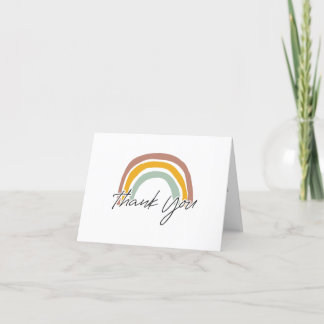 Neutral Rainbow Baby Shower Thank You Card