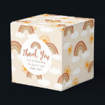 Neutral Rainbow Boho Favour Box<br><div class="desc">A cheerful motif of desert coloured rainbows,  golden suns and white fluffy clouds give this baby shower or birthday party favour box a carefree and positive vibe and the editable text makes it easy to tailor to your party needs.</div>