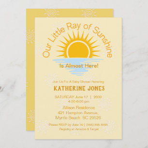 Neutral Ray of Sunshine Baby Shower Invitation