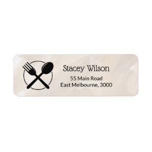 Neutral Restaurant Packaging Label Return Address Label