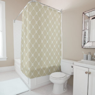 “Neutral Rhomb Shape” Shower Curtain
