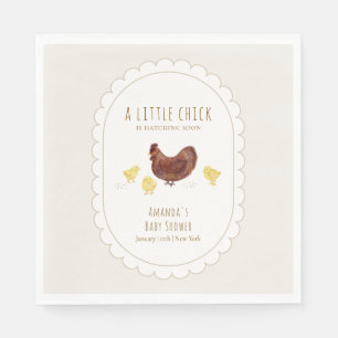 Neutral Rustic Boho Farm Chicken Baby Shower  Napkin
