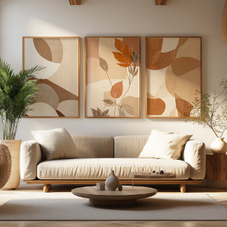 Neutral Rustic Set - Minimalist Warm Wall Art