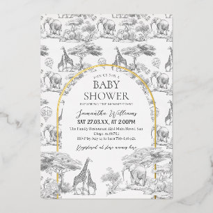 Neutral Safari Animal Elegant Toile Baby Shower