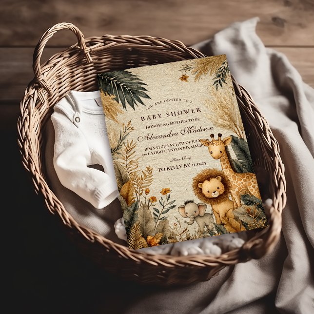 Neutral Safari Woodland Baby Shower Invitation (Creator Uploaded)