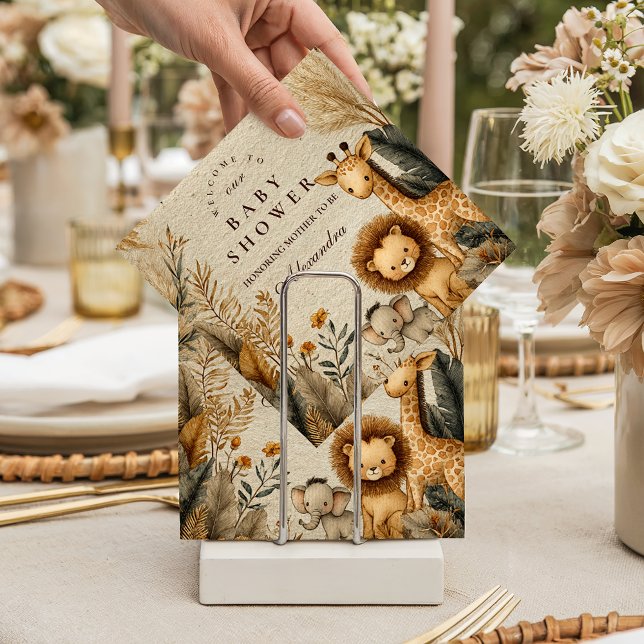 Neutral Safari Woodland Baby Shower Napkin (Creator Uploaded)