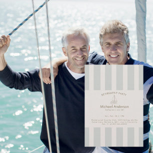 Neutral Sailboat Retirement Party  Invitation