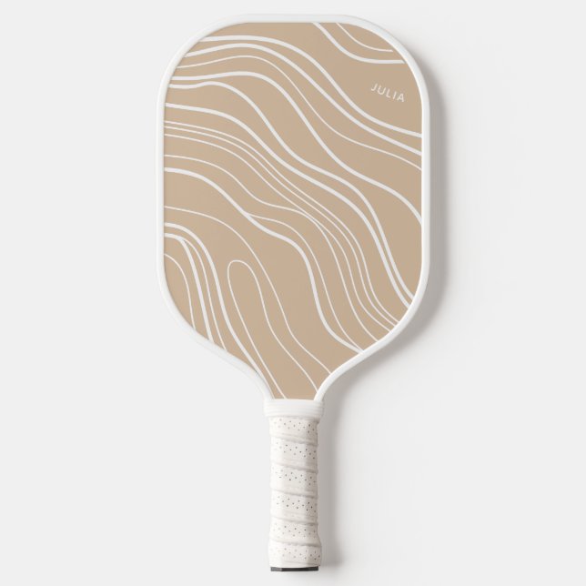 Neutral Sand Wave Modern Personalised  Pickleball Paddle (Front)