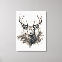 Neutral sepia colours wild animals deer wall art