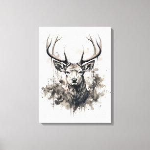 Neutral sepia colours wild animals deer wall art