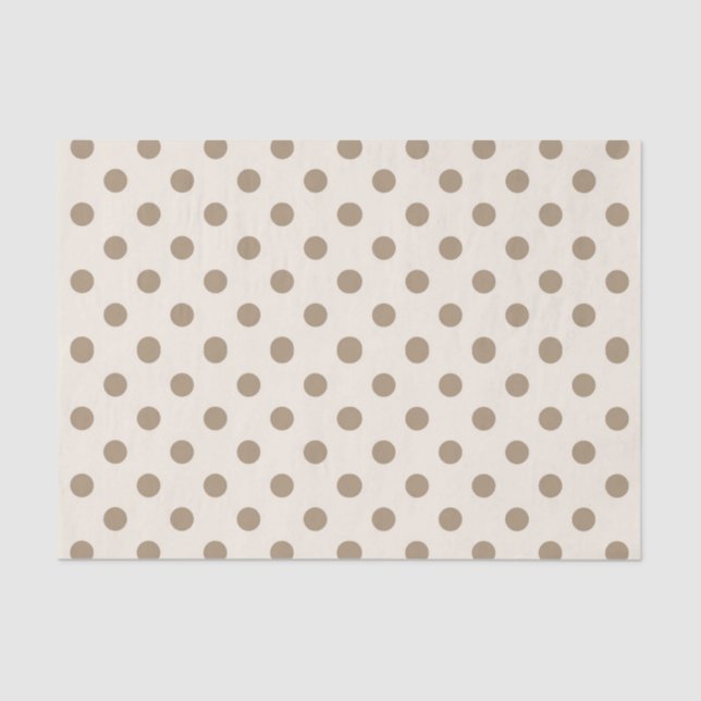NEUTRAL SHADES OF BROWN & TAN POLKA DOTS TISSUE PAPER (Front)