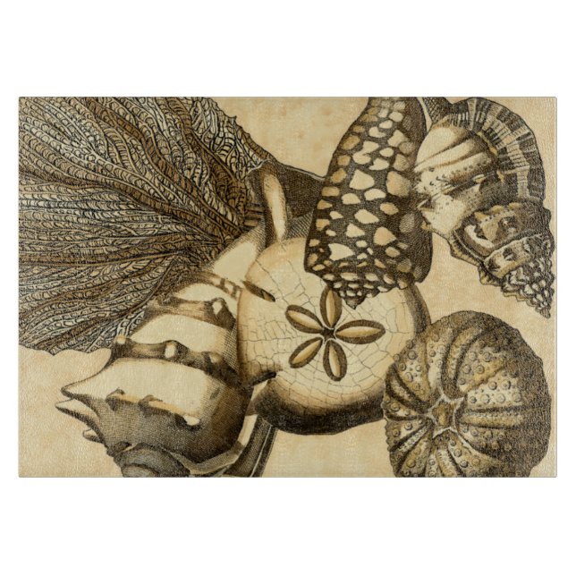 Neutral Shells and Coral Collection Cutting Board (Front)