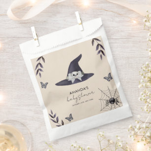 Neutral Simple Little Boo Witch Hat Baby Shower Favour Bag