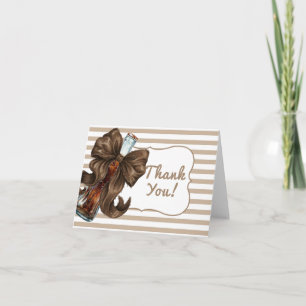 Neutral Soda Bow Baby Shower Thank You Card