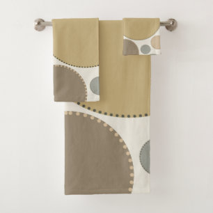 Neutral Soft Polka Dots Bath Towel Set