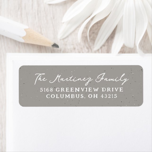 Neutral speckle simple holiday return address return address label (Insitu)