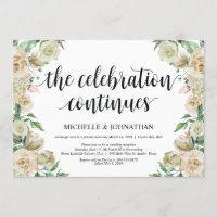 Neutral Spring Elopement Reception Invitation Card