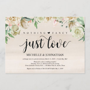 Neutral Spring Elopement Reception Invitation Card