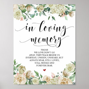 Neutral Spring Wedding Memorial Table Sign