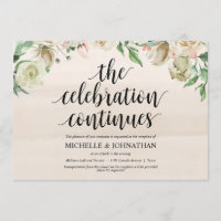 Neutral Spring Wedding Reception Invitation Card