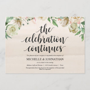 Neutral Spring Wedding Reception Invitation Card