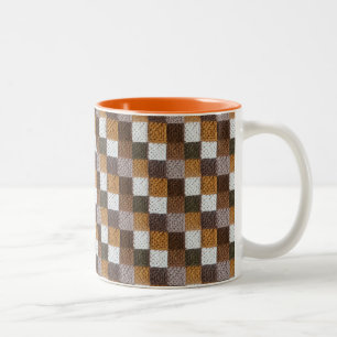 Neutral Squares Blanket 11 oz Two-Tone Mug